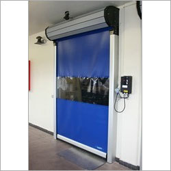 High Speed Roll Up Door - Transparent PVC with Reinforced Vinyl Stripes, Automatic Control & Excellent Visibility