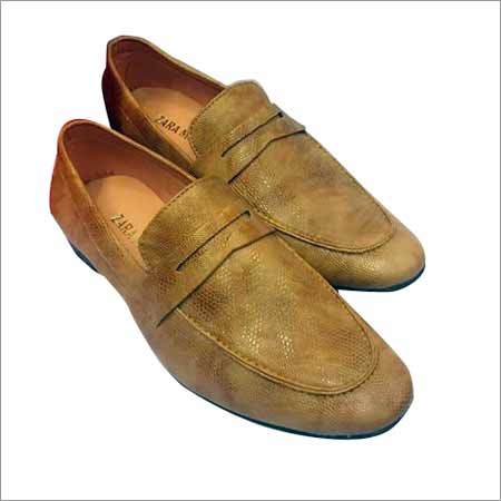Golden Mens Leather Shoes