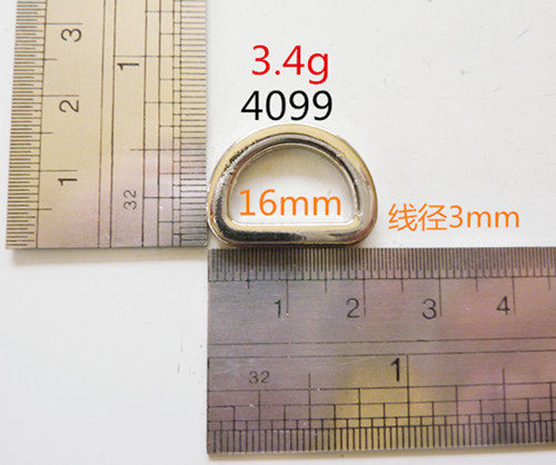 D ring nickel free zinc alloy thickness 3mm