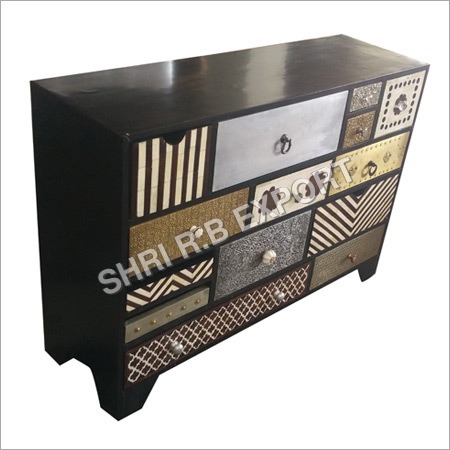 Metal With Bone Inlay Sideboard No Assembly Required