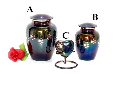 Brass Pet Urns Raku Finish