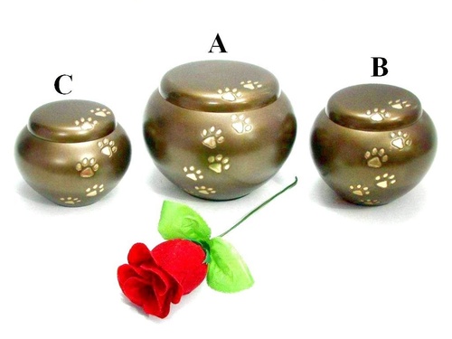 Brass Pet Urns Odyssey Golden Brown Paw Prints