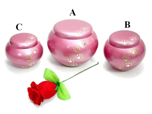 Brass Pet Urns Odyssey Pink Paw Prints