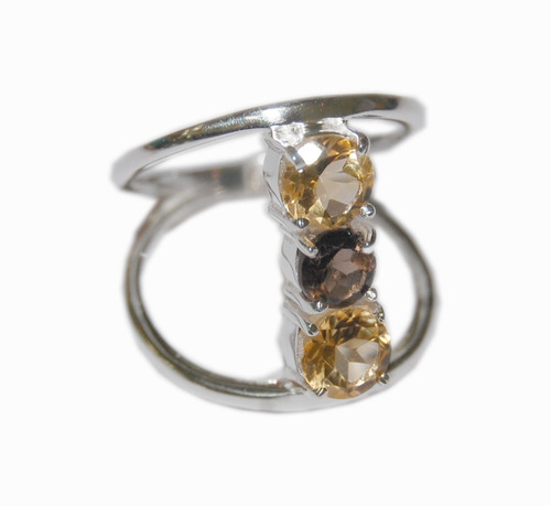 2 Citrine Stone Ring