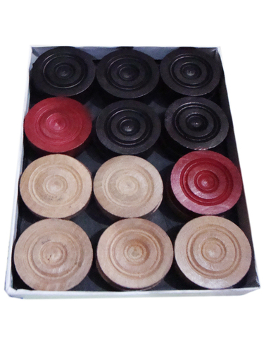 Black Gold Wooden Carrom Men