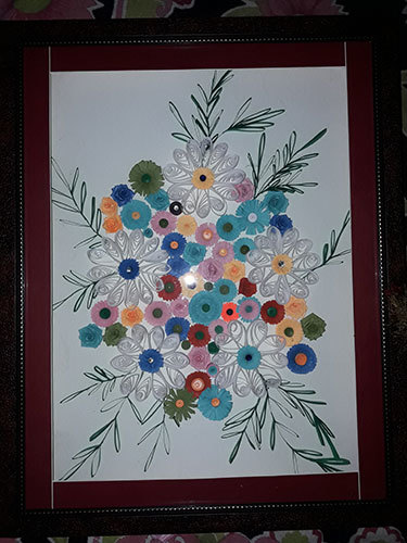 Handmade Multi Color Quilling Scenery