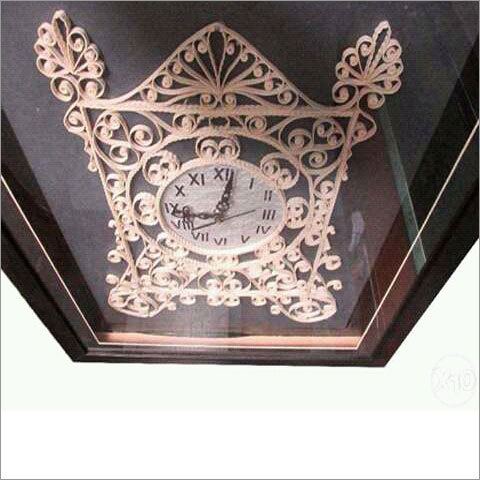 Handmade Colored Quilling Wall Clock with Glass