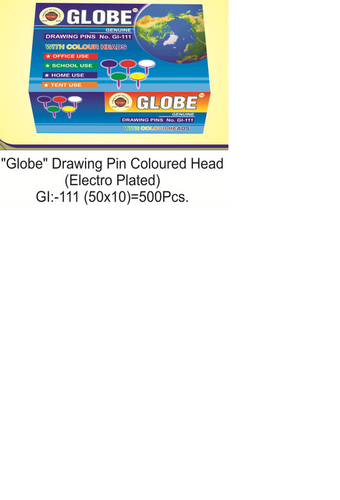 Globe Colored Head Drawing Pin Globe Colored Head Drawing Pin