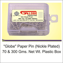 Globe Paper Pin Plastic Box - Plastic, Nickel Plated Pins, Variable Size | Durable, Secure Storage, Easy Dispensing