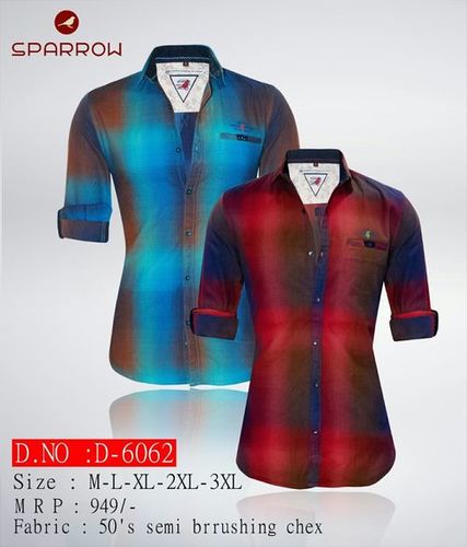 Cotton Men'S Chex Shirt