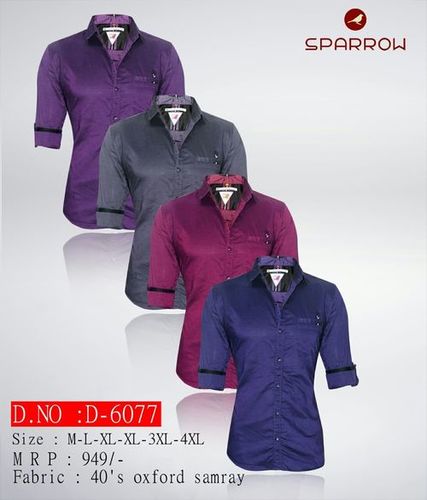 Cotton Men'S Plain Stylish Shirt