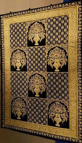 Designer Handmade Wall Hanging - Velvet 4x2.5 Foot Antique Style | Quick Drying Easy to Clean Embroidered Pattern