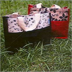 Black & Red Designer Jute Carry Bags