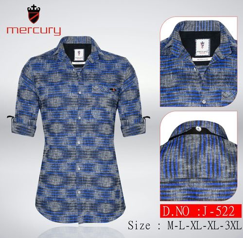 Mercury Men's Casual Shirt - Cotton, Sizes M, L, XL | Printed Design for Effortless Style