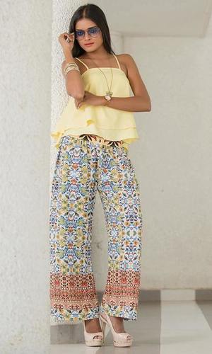 Women'S Printed Crepe Palazzos Gender: Female