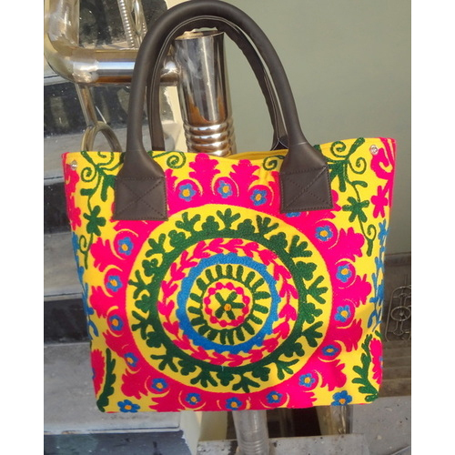 Multi Color Suzani Embroidered Fashion Bag