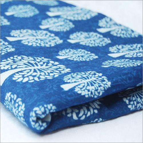 Indigo Blue And White Hand Block Print Fabric