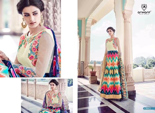 Taffeta Silk Digital Print Anarkali Suit