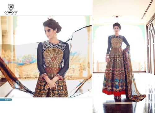 Taffeta Silk Buy Multicolour Anarkali Suit