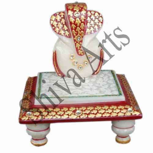 Model Red Leaves Marble Chowki