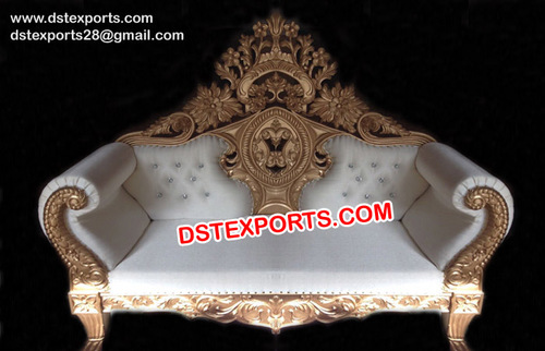 Royal Wedding Golden Carved Stage Sofa
