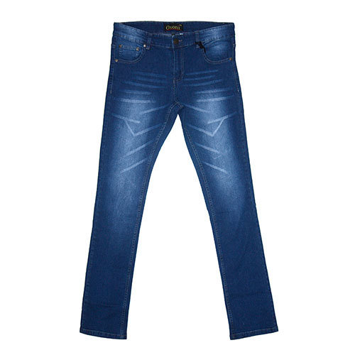 Mens Slim Fit Jeans - Cotton Blend, Blue | Slim Fit, Durable Denim, Comfortable Wear, Five Pockets