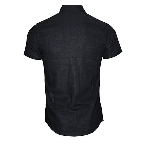 Coral Reef - Linen, Regular Fit, Short Sleeve, Black | Breathable, Comfortable, Durable, Easy Care, Stylish, Versatile