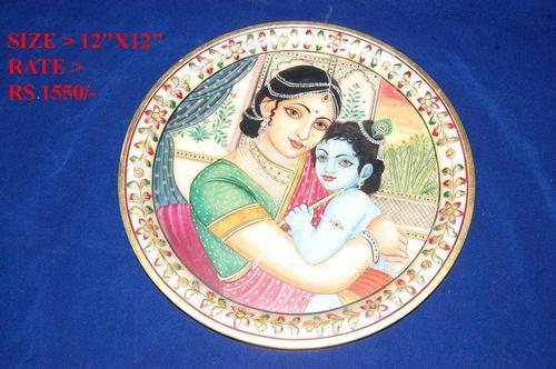 Yasoda Krishna Marble Plate - Marble | Elegant Design, Durable Finish, Ideal for Serving, Decorative Tableware, Handcrafted Artistry