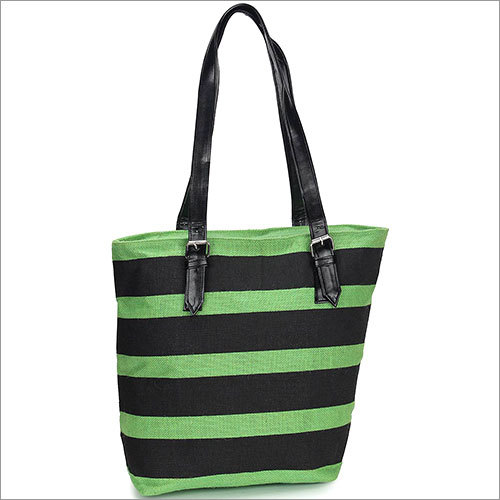 Monochrome Jute Tote Bag