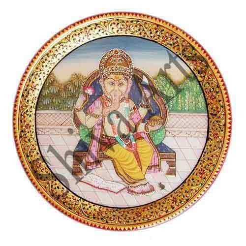 Ganesha Marble Plate - Premium Quality Marble, Elegant Design and Handcrafted Finish