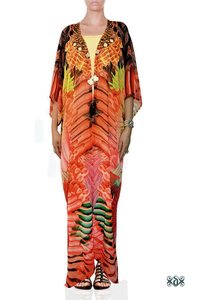 Multi Colors Digital Print Long Georgette Kimono Jacket