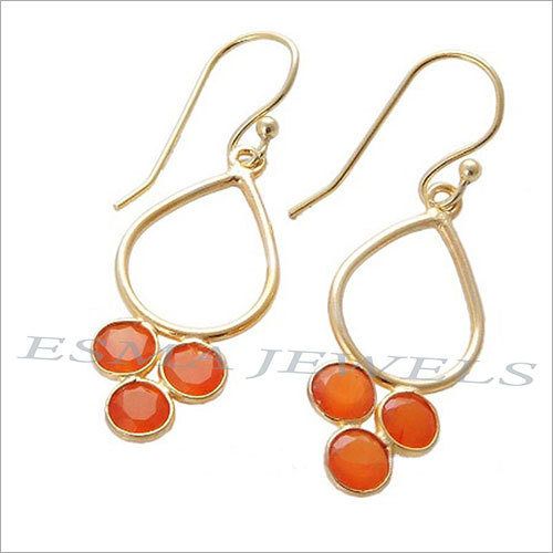 Fancy Gold Plated Silver Earrings