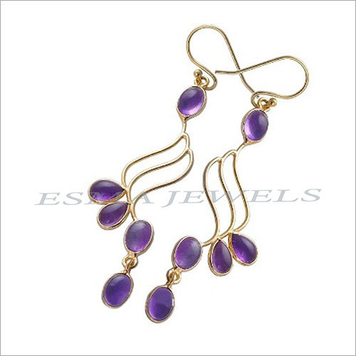 Trendy Gold Plated Silver Earrings