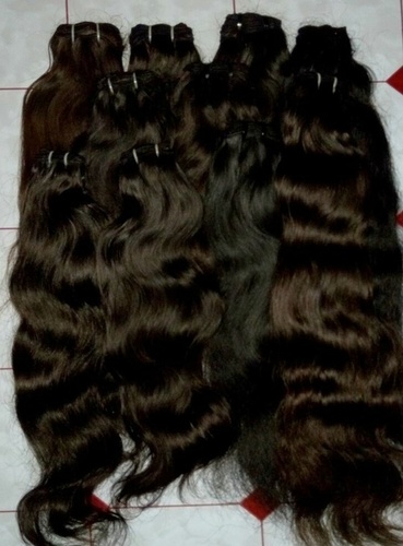 Unprocessed Virgin Machine Weft Hair - Human Hair, Dark Brown, Wavy Texture | Natural Look, Soft, Thick Weft, Versatile Styles