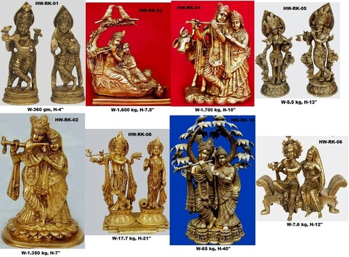 Brass Radha Krishna Statues