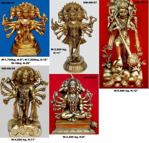 Brass Panchmukhi Hanuman Statues