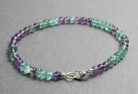 Amethyst And Appatite Gemstone Bead Bracelets Diameter: 152.4 Millimeter (mm)