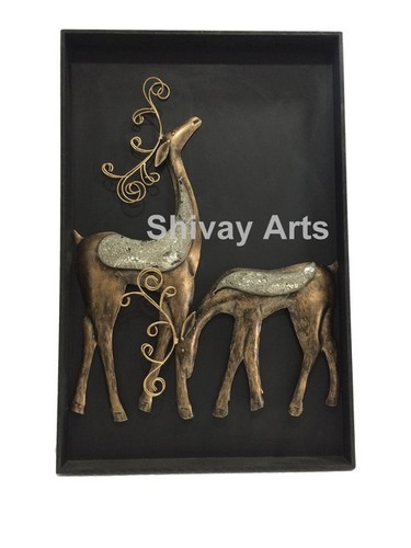 Iron & Wood Deer Wall Decor Wall Hanging Wall Sculpture