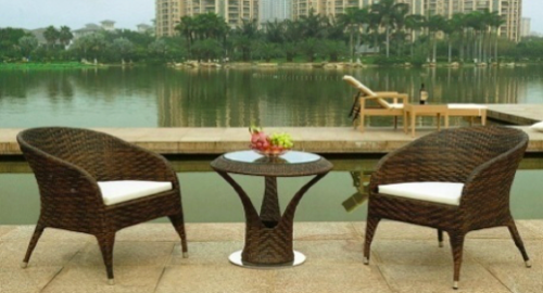 Luxury Outdoor Wicker Garden Furniture Set - MS Powder Coated & PE Rattan 44x46x37x74 Cms Chair & 60x60x56 Cms Table Multi-Color Options Available Acid Resistant UV Resistant Easy to Clean Durable Eco-Friendly Customizable Sizes and Quantities