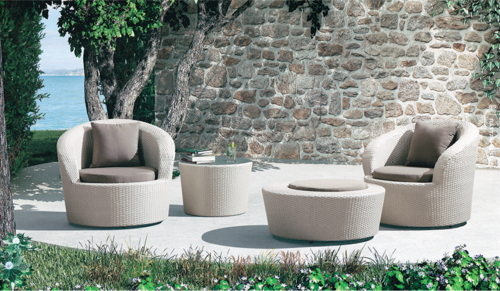 Wicker Coffee Set - MS Powder Coated Frame 44x46x37x74 Cms Chair 60x60x56 Cms Table | Antibacterial UV Resistant Non-Toxic Customizable Easy to Clean
