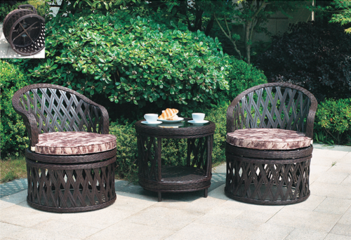 Ivory Style 3 Outdoor Wicker Coffee Set