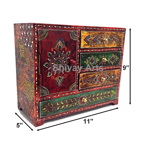 Wooden Fine Emboss Small Drawer Chest / Jewellery Organizer