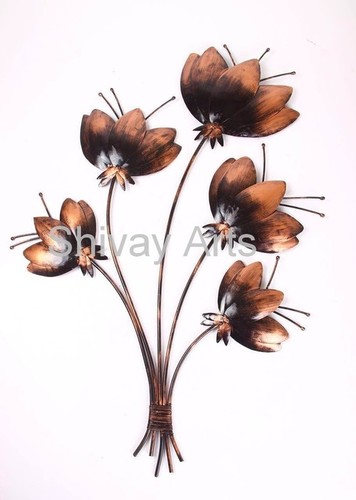 Metal Iron Handcrafted Lotus Wall Decor