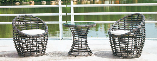 Simple Design Outdoor Wicker Coffee Set No Assembly Required