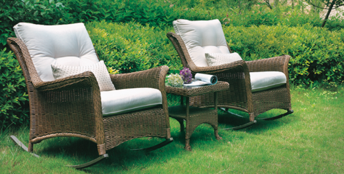 Sofa Style Outdoor Wicker Coffee Set No Assembly Required