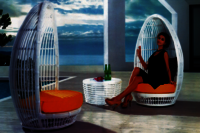 Nest Style Outdoor Wicker Coffee Set No Assembly Required