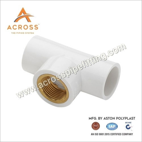 White Upvc Brass Tee