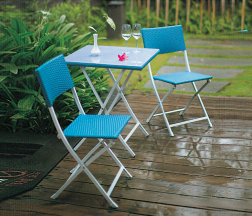 Simple Chair Style Outdoor Wicker Coffee Set No Assembly Required