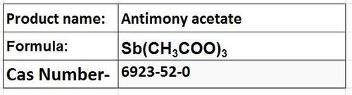 Antimony Acetate - White Powder 99.9% Purity | Polyester Catalyst Moderately Water Soluble