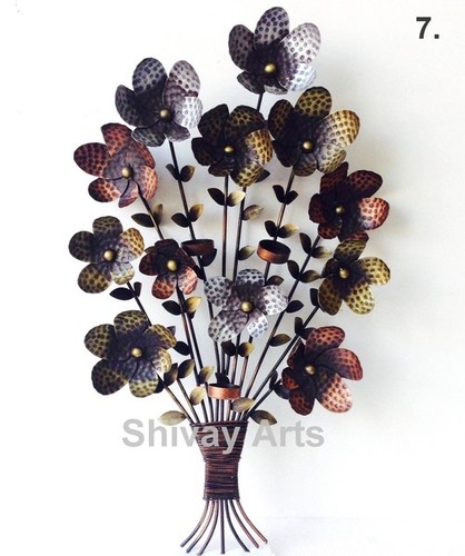 Metal Iron Handcrafted Flower Bouquet Wall Decor/Hanging